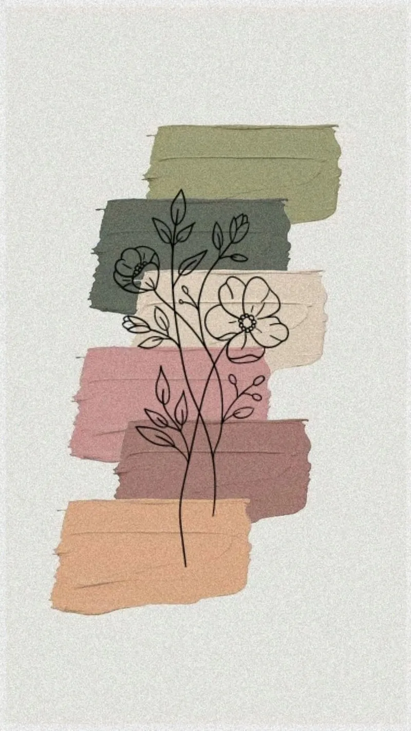 art colors and line flower poster da melts