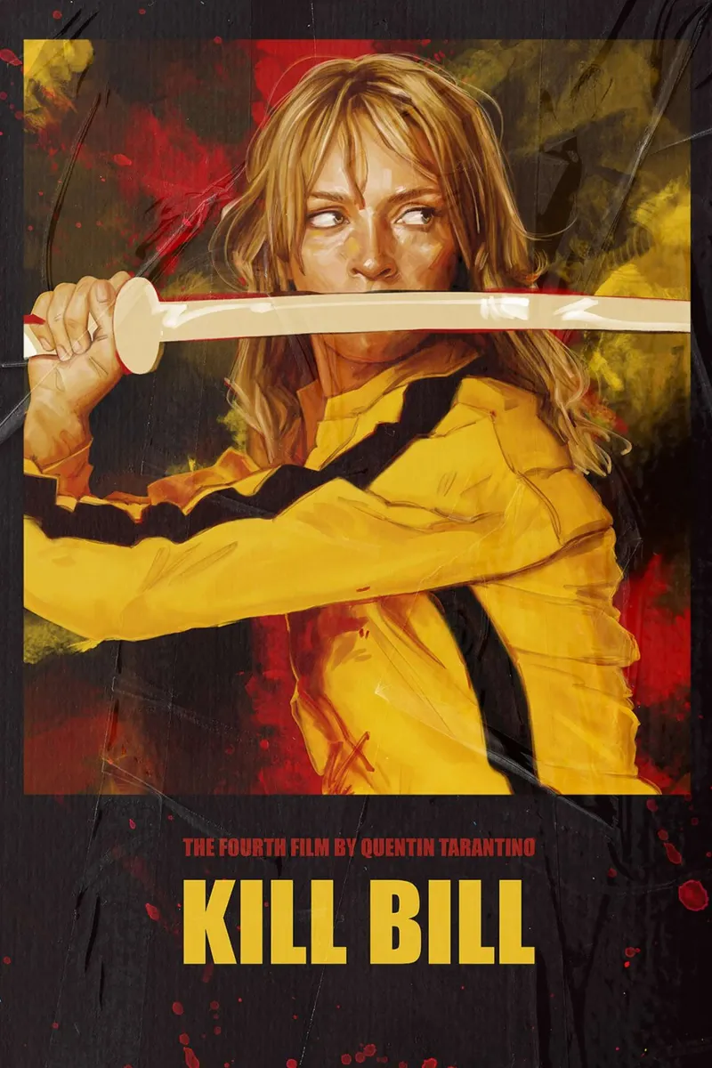 Kill Bill - Il quarto film di Quentin Tarantino poster con telaio in legno da Oscar Frazier