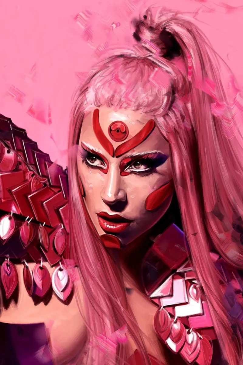 Lady Gaga di Dmitry Belov poster con telaio in plastica da Oscar Frazier