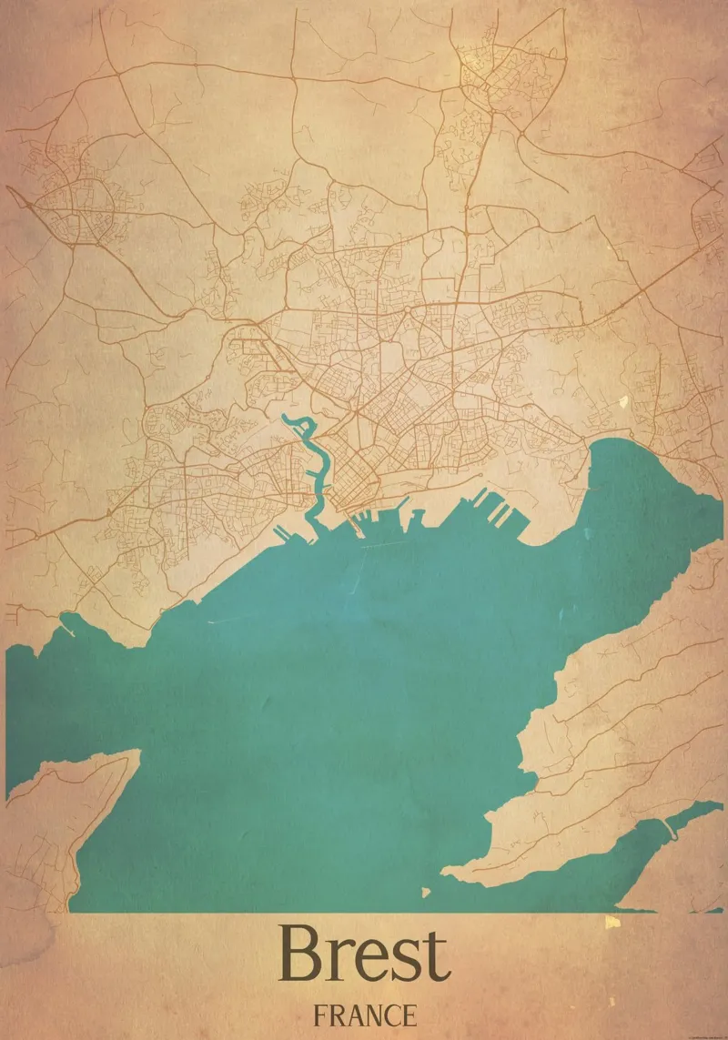 Brest FRANCE poster con telaio in plastica da WorldPrint