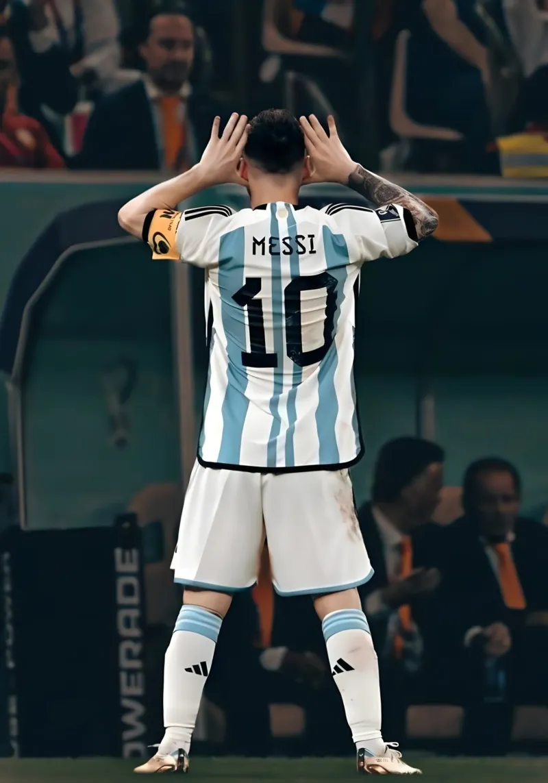MESSI tela con Cornice a cassetta da Low poly art