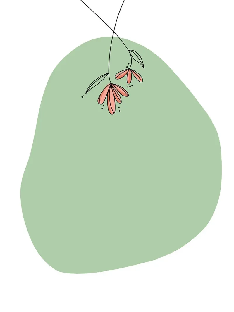 Design floreale minimalista con blob verde poster da William Taylor