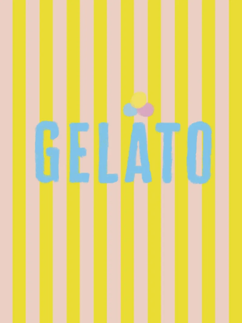 Blu gelataio su strisce giallo limone tela con Cornice a cassetta da Alisa Knöß