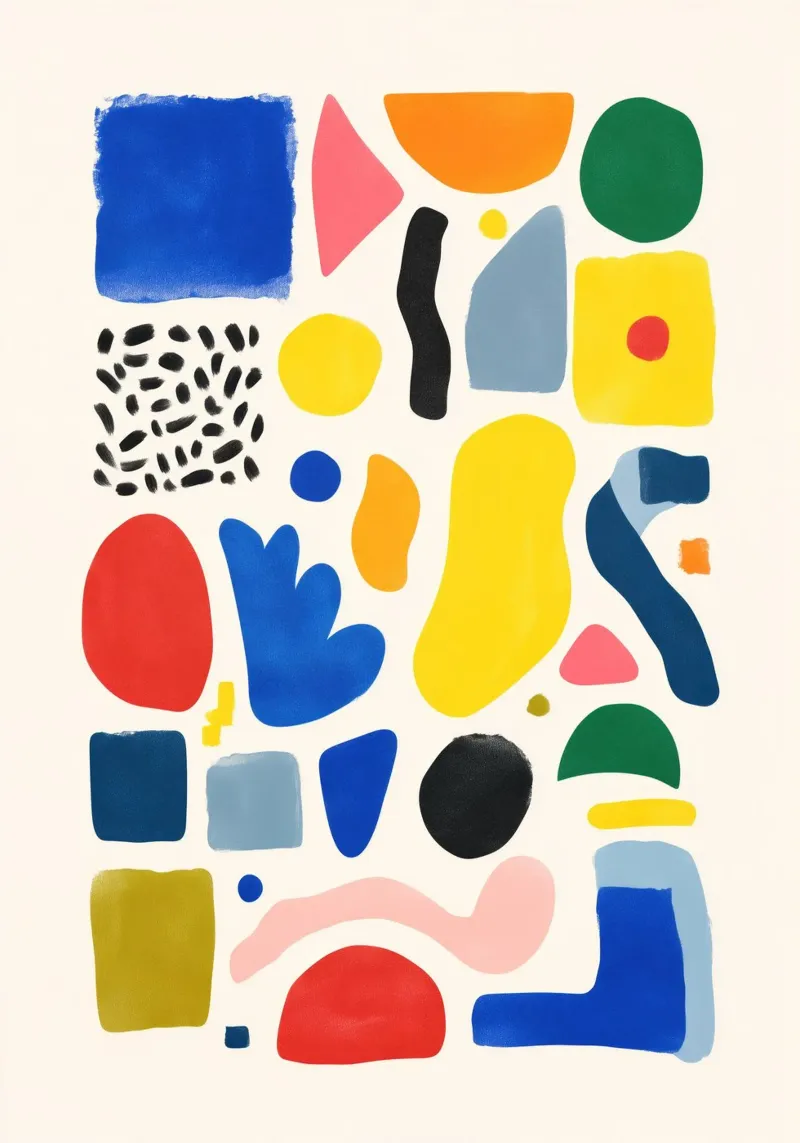 Happy Shapes tela con Cornice a cassetta da Kiara