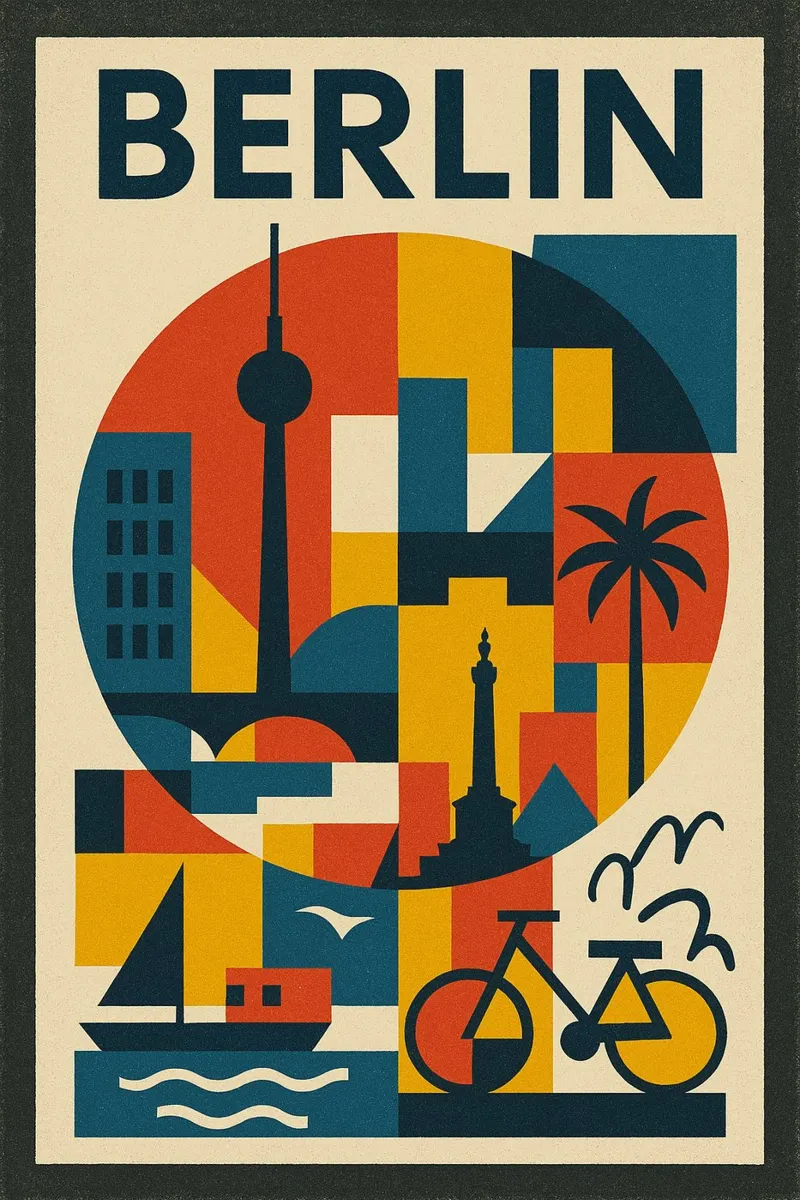Manifesto di Berlino - Poster rétro géométrique poster da JETLAG | affiches voyage