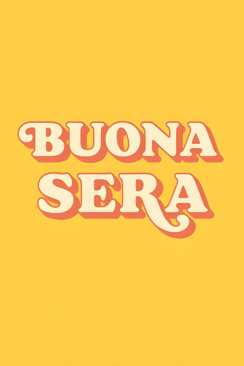 Buonasera – Italien Poster mit Retro Typo Charme tela con Cornice a cassetta da Grande Bellezza