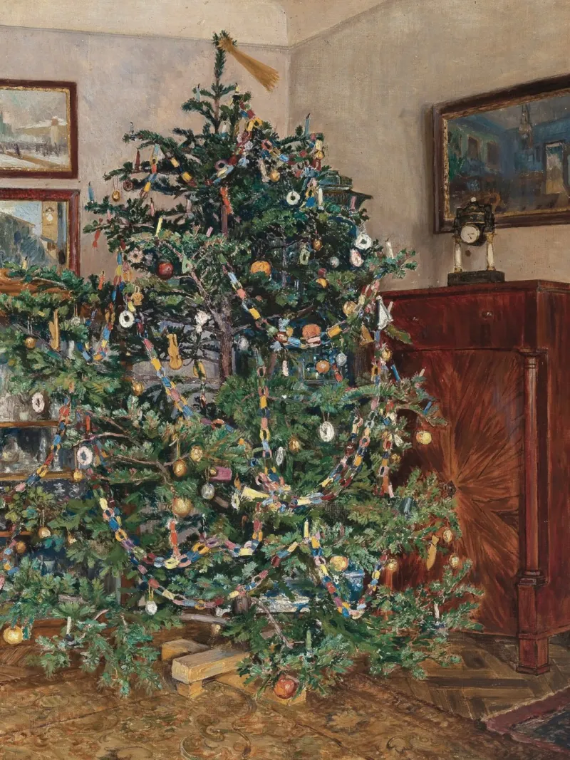 Nostalgic Christmas tree magic canvas with Floater frame by Studio Vibe