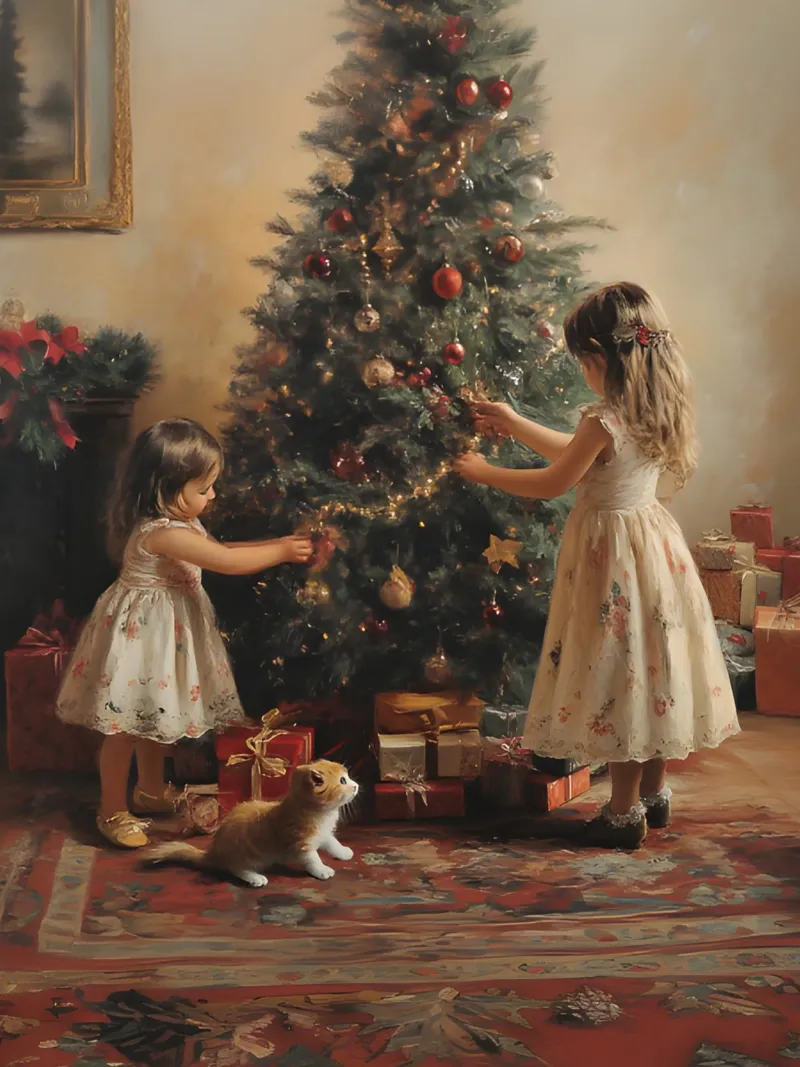 Magia di Natale per bambini e gatti poster da Studio Vibe