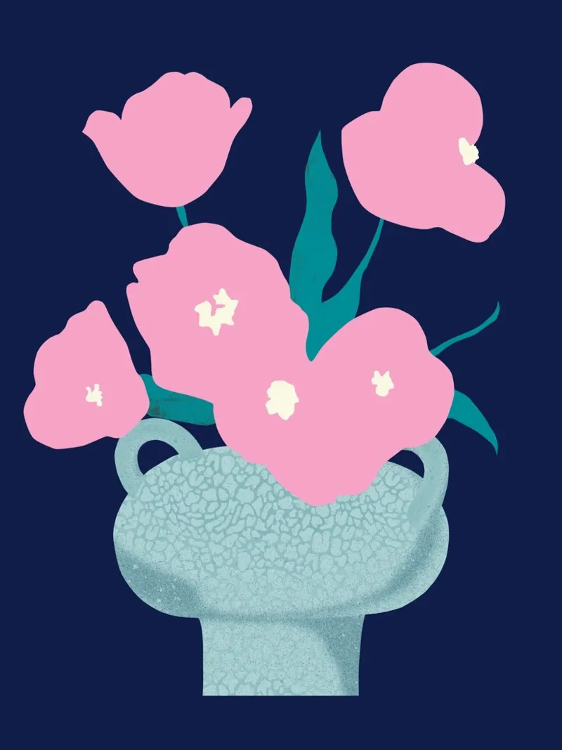 Pink Blossom canvas by Asha Designs