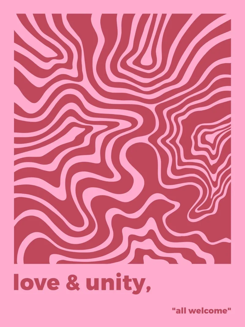 Amore e unità poster con telaio in alluminio da MODERN NUANCE
