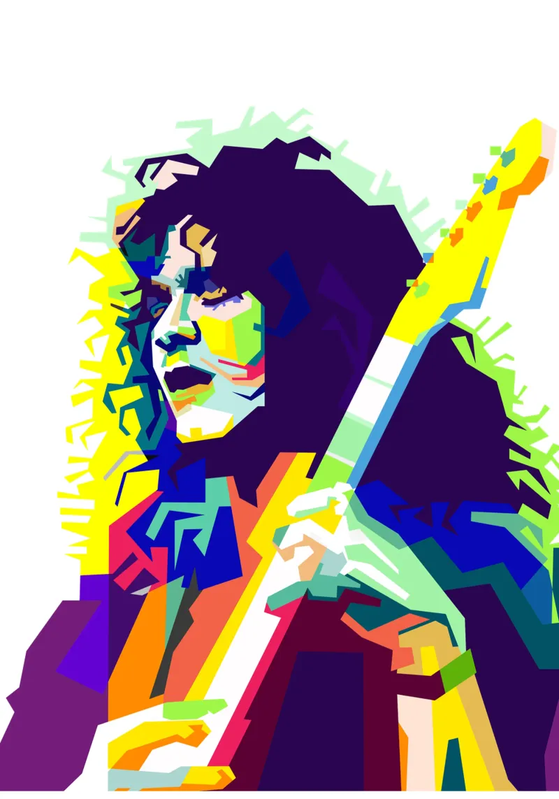 EVH chitarrista più rock Art WPAP tela con Cornice a cassetta da Artkreator