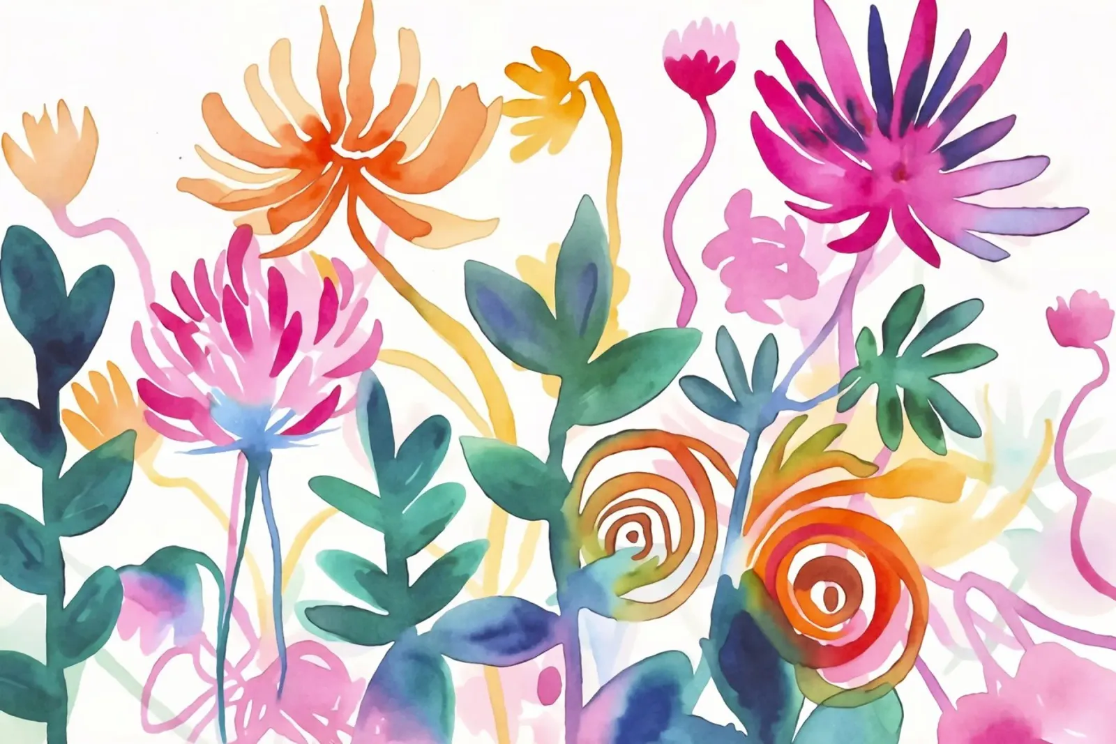 Un giardino di fiori selvatici stravagante poster con telaio in legno da Andrea Haase Modern Home