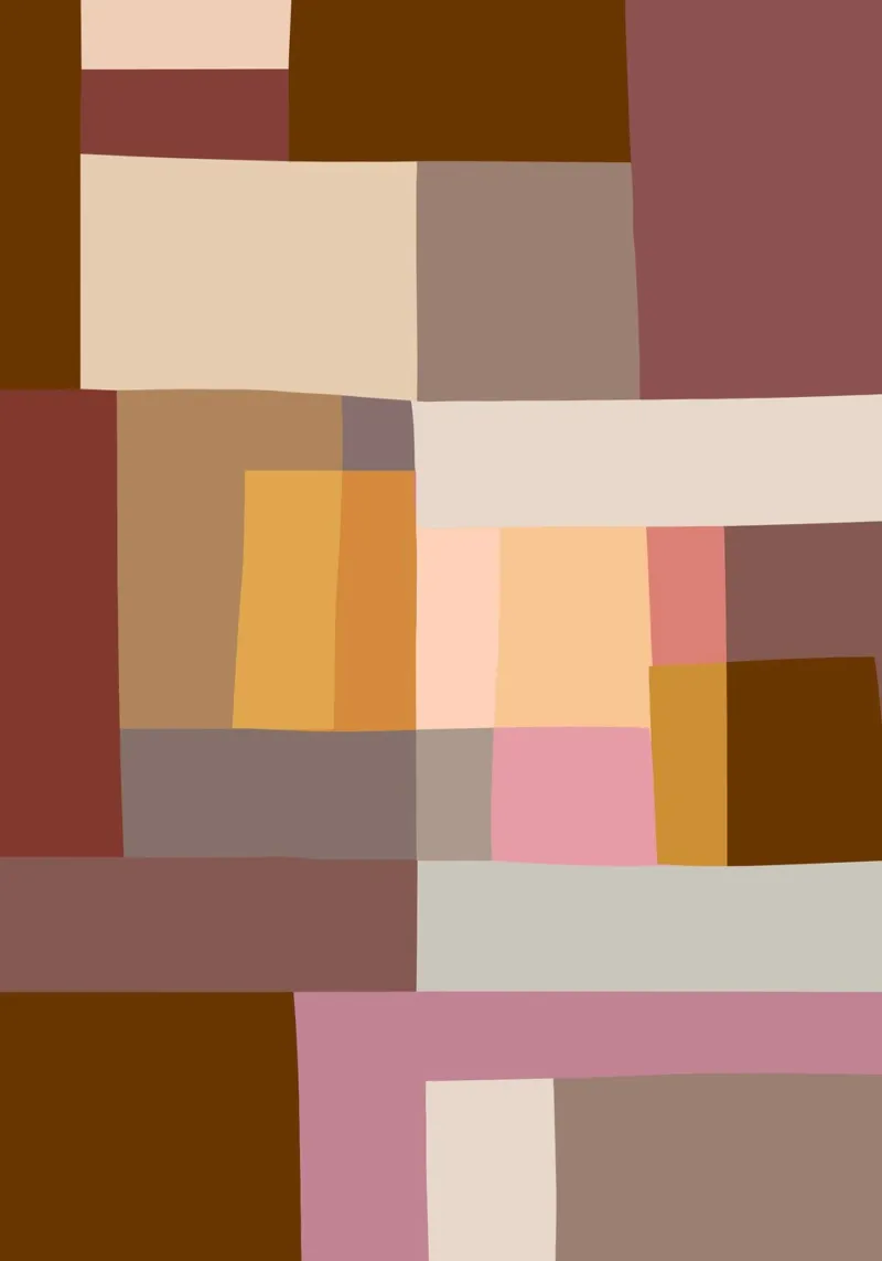 Mosaic Color Blocking | Warm & Neutral poster con telaio in plastica da sabidussi