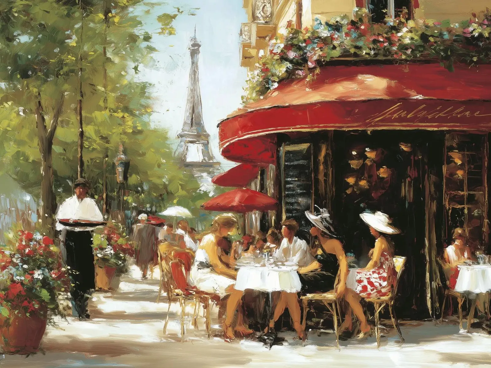 Vivere a Parigi II poster con telaio in legno da Wolkenlos