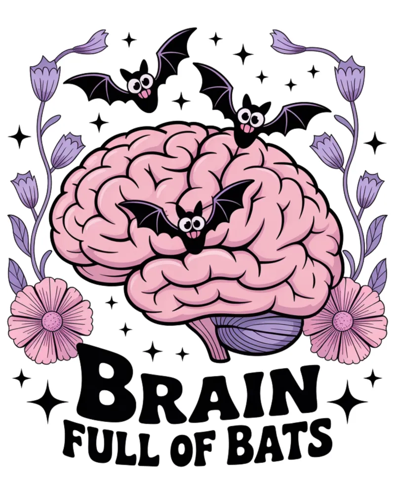 Brain Full Of Bats poster con telaio in alluminio da Sasyall Graphics