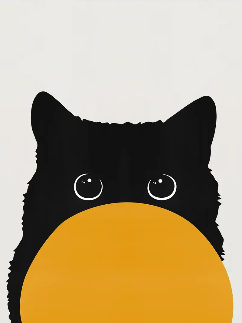 Curious cat II canvas with Floater frame by Fletcher M Henry