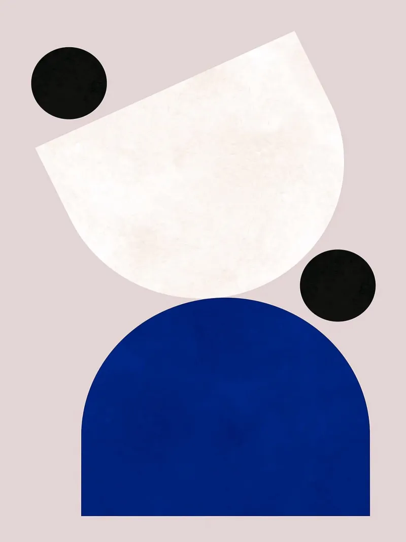 Abstracte Geometrische Kunstdruk canvas met Baklijst van Sven B Strauss