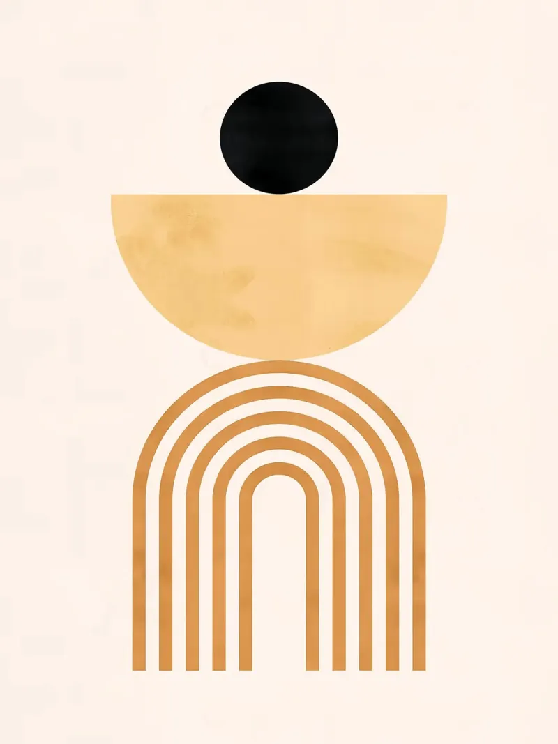 Minimalist geometry canvas with Floater frame by Sven B Strauss