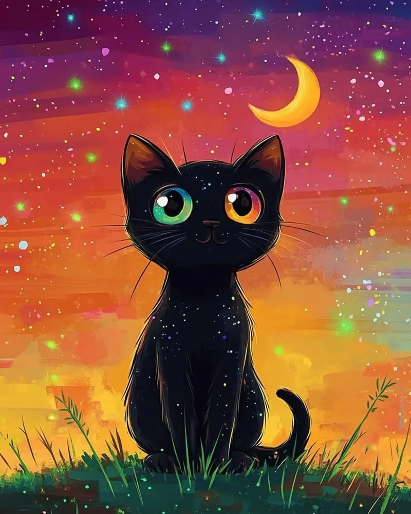 kitty on sky tela con Cornice a cassetta da firmana