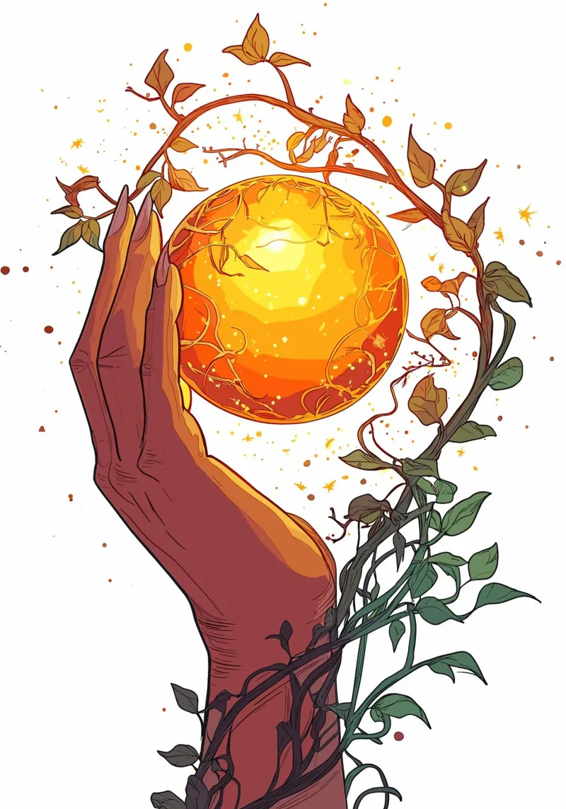 Il sole in mano tela con Cornice a cassetta da pixelbull - medieval art and more