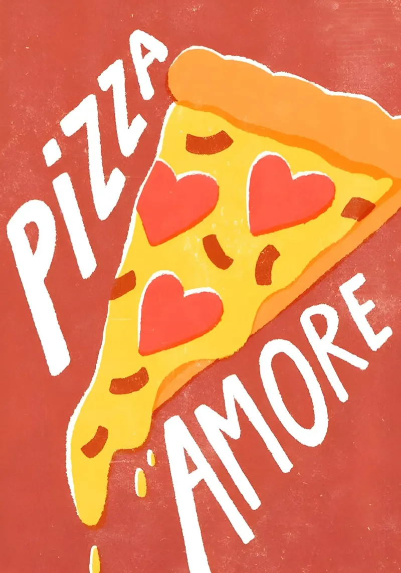 "PIZZA AMORE" poster da Type & Tape