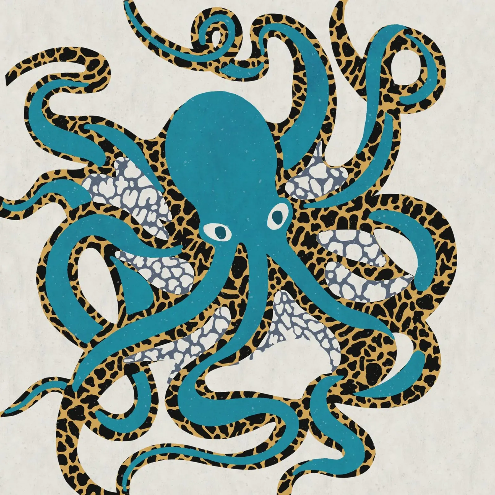 Octopus Blue Gold forex plate by Asha Designs