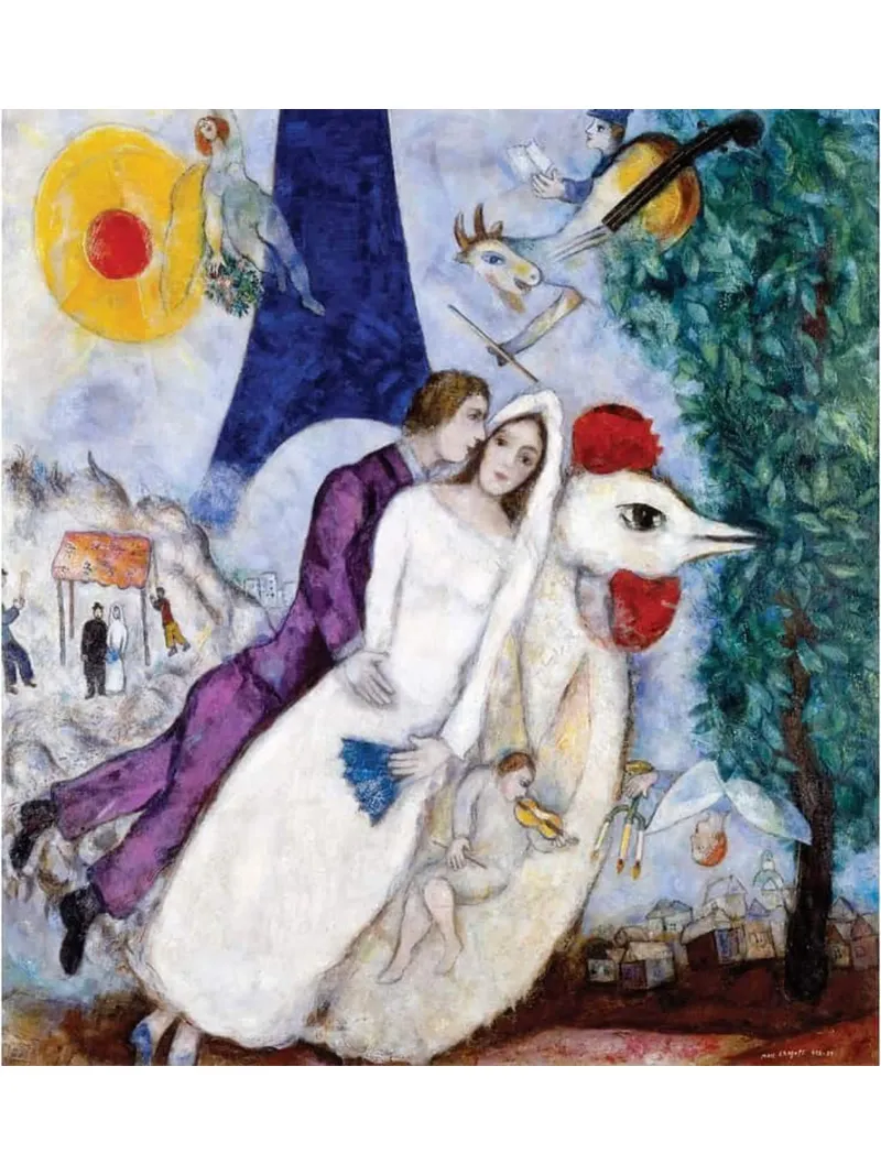 Schwebend durch das erzählerische Universum von Marc Chagall Leinwand mit Schattenfugenrahmen von Cindy Cronin