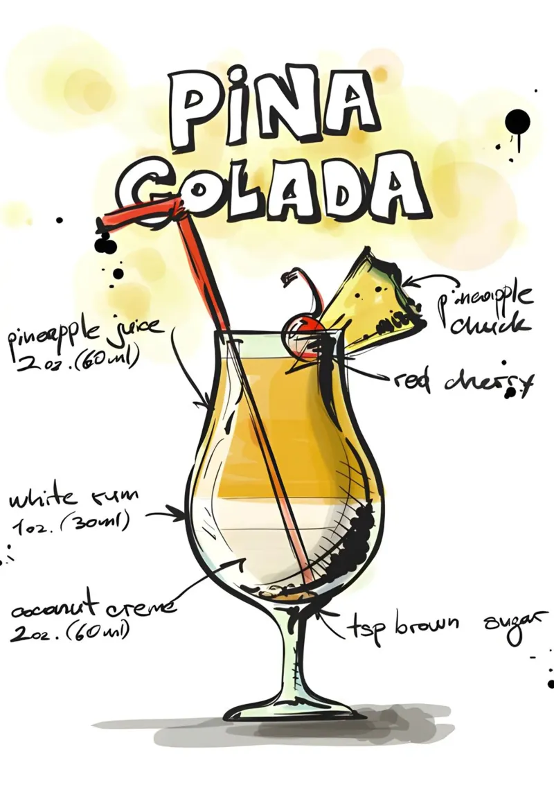 Piña Çolada poster da Type & Tape