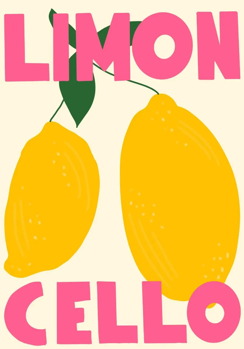 Limoncello Pop Art Retro Kitchen Poster poster con telaio in legno da vintagepod