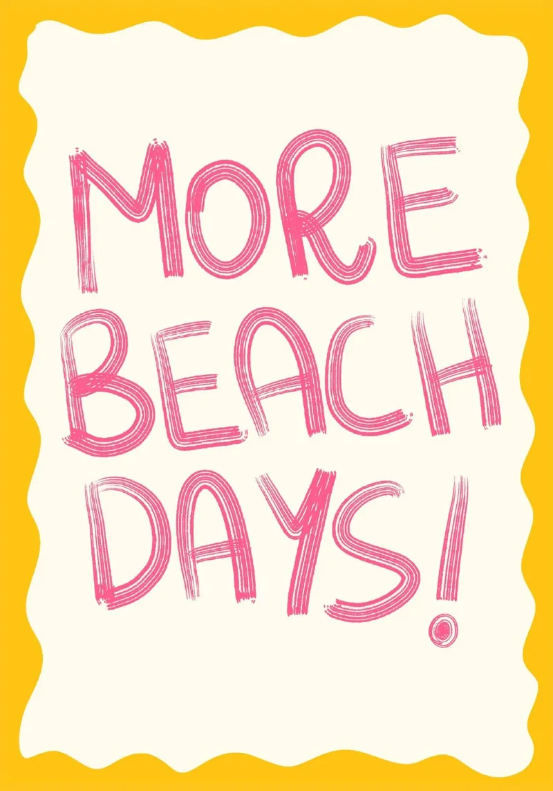 More Beach Days! Retro Text Poster canvas with Floater frame by vintagepod