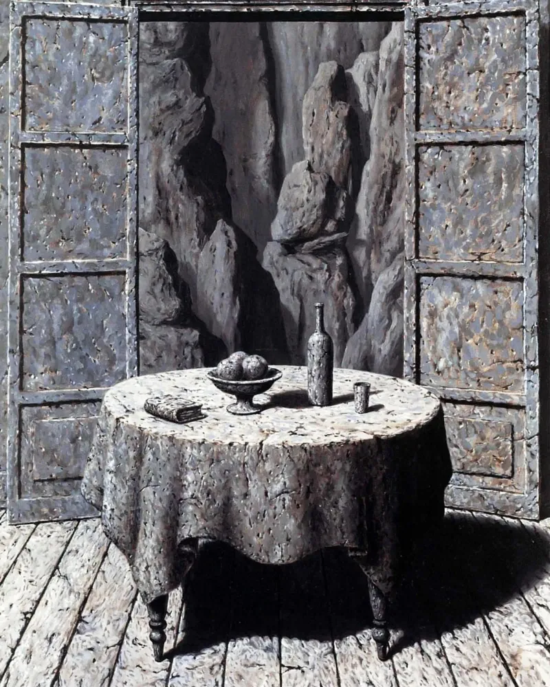 René Magritte - Memoria di un viaggio III tela con Cornice a cassetta da Chérie Prints