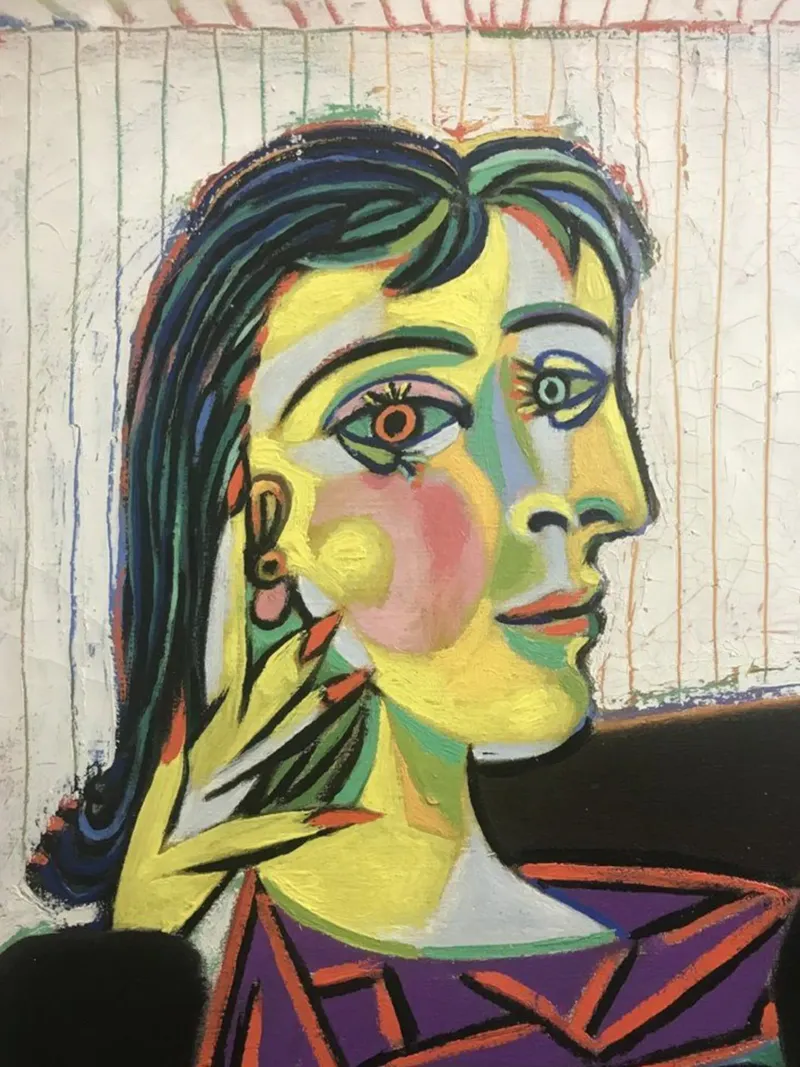 Twee-gezichten vrouw Picasso canvas met Baklijst van Günstiger Laden