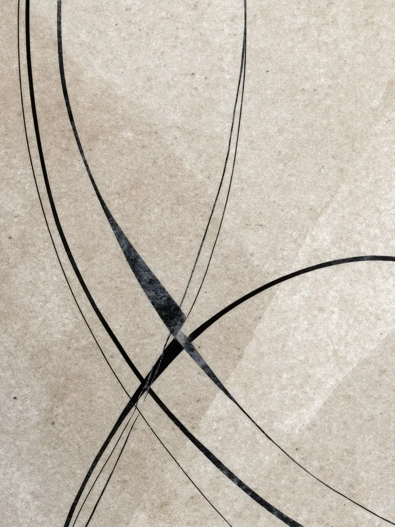 Minimalist Abstract Line Art on Textured Background lienzo con Marco flotante de Artbyvo