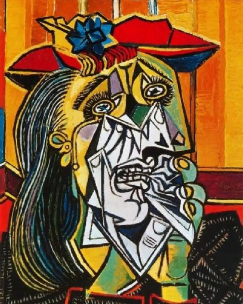 Picasso Koning abstract canvas met Baklijst van Günstiger Laden