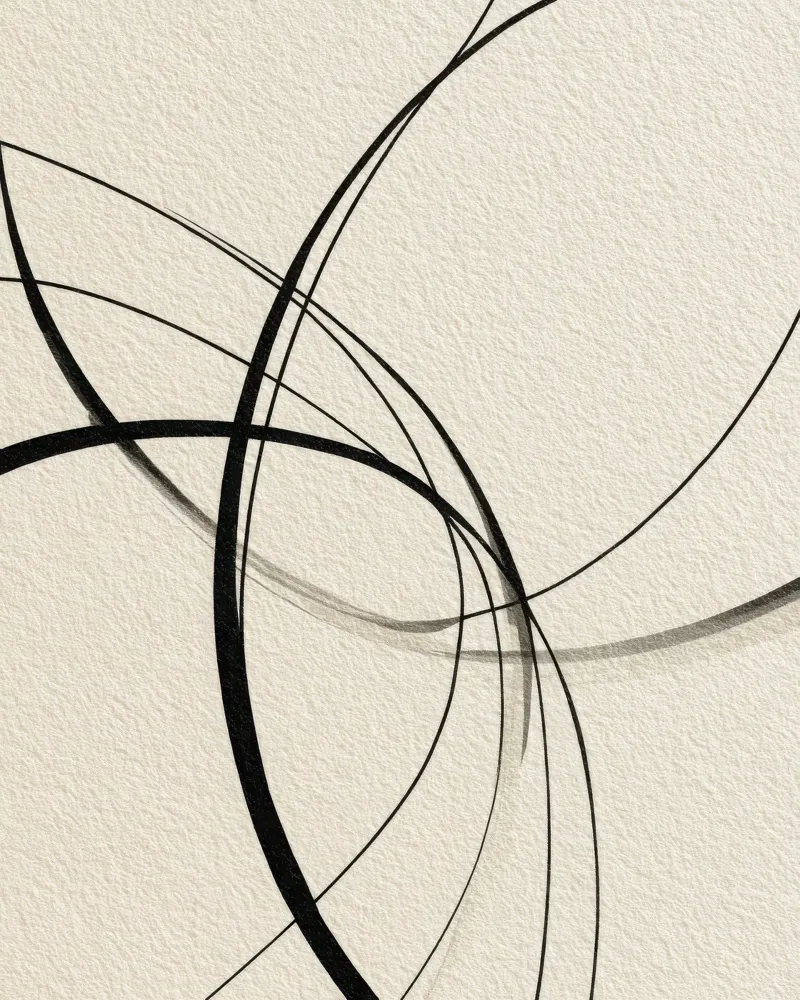 Minimalist Abstract Line Art on Beige Canvas poster by Artbyvo