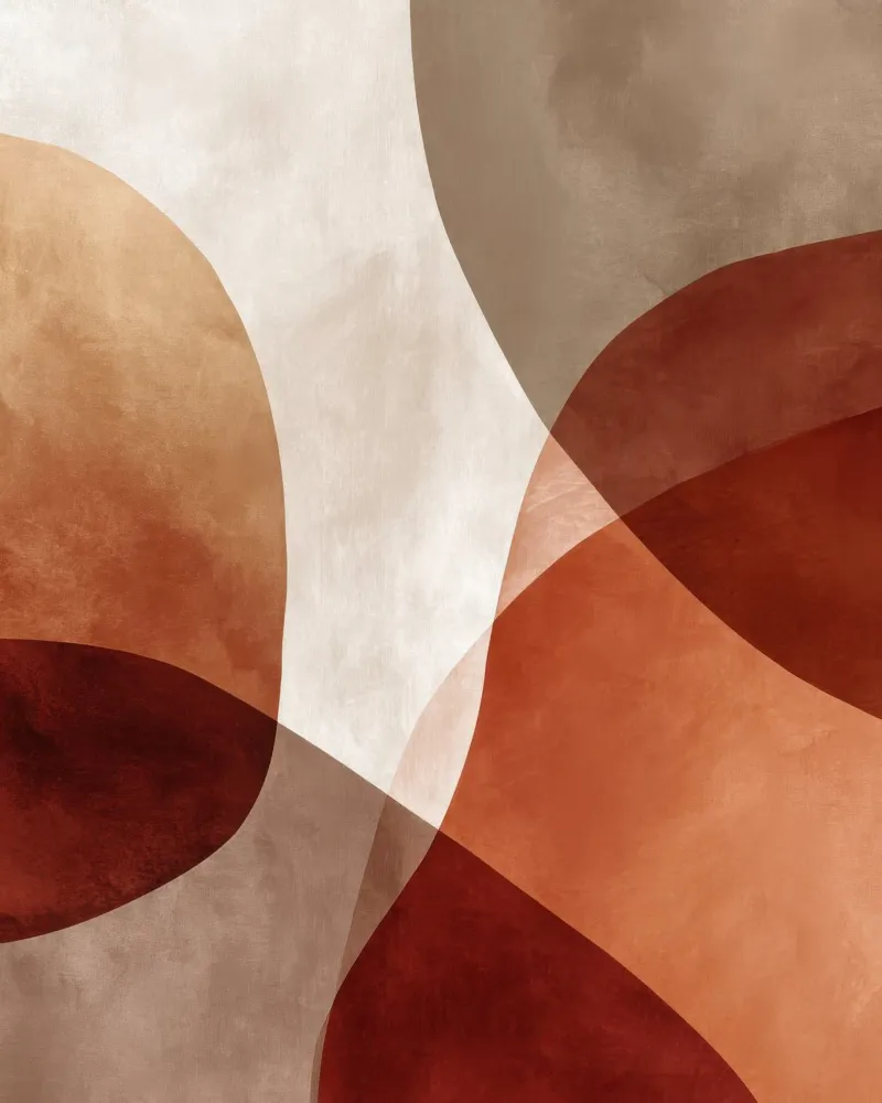 Forme geometriche astratte nei toni caldi della terra poster da Artbyvo