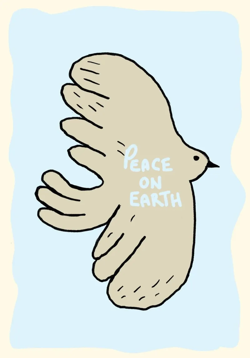 Peace on Earth Duif Kunstdruk, Modern Christelijk canvas met Baklijst van vintagepod