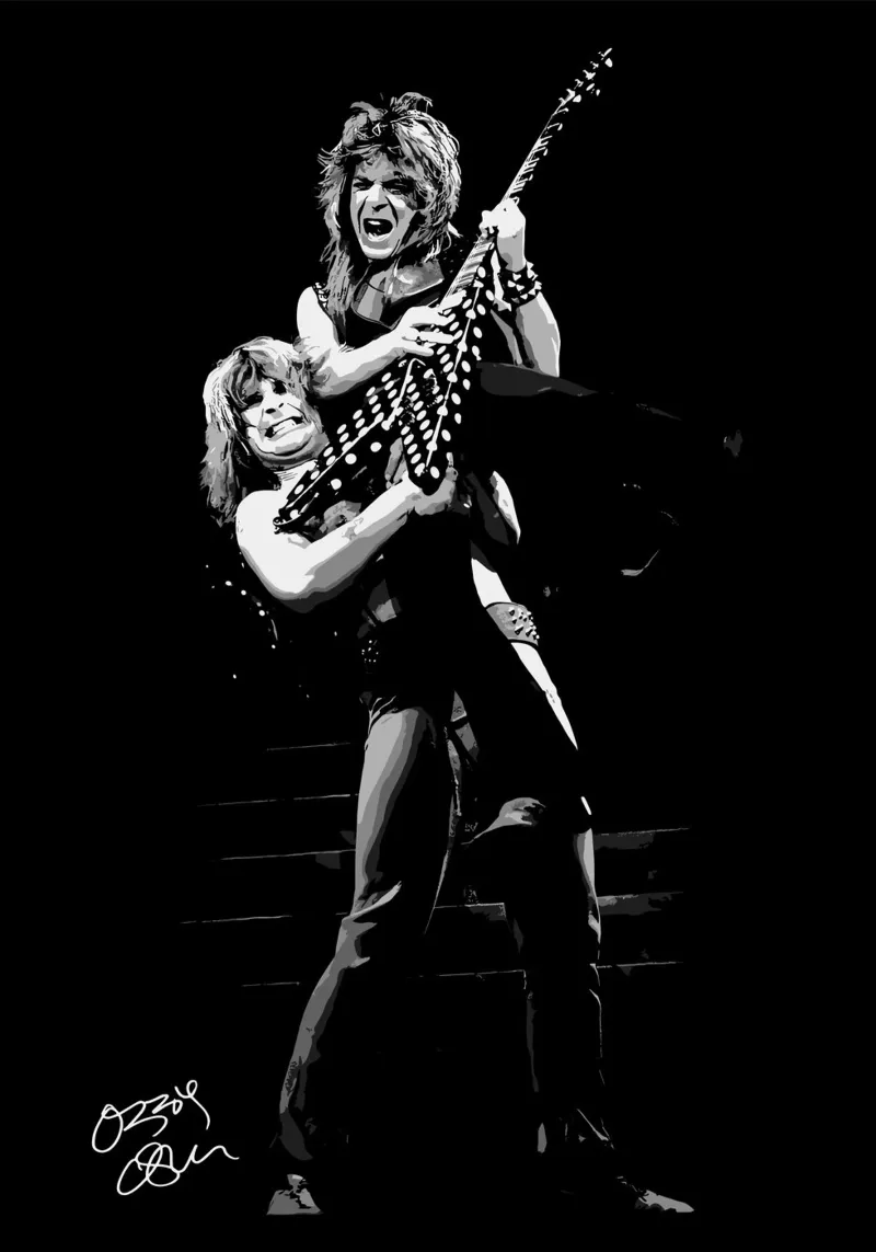 Performance di Ozzy Osbourne tela con Cornice a cassetta da shiners