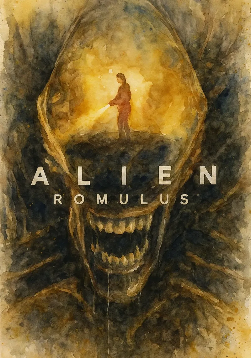 Alien films herschilderen canvas met Baklijst van joexs