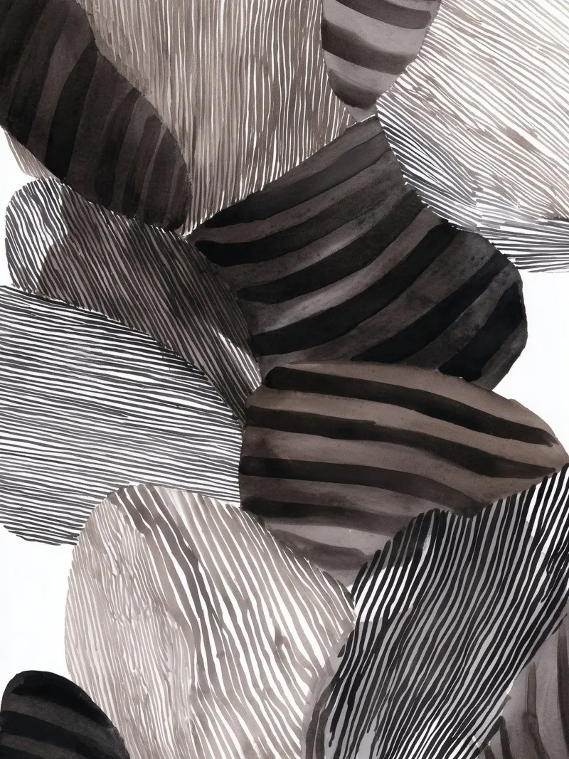 Echoed Forms 3 canvas with Floater frame by Seed & Signal