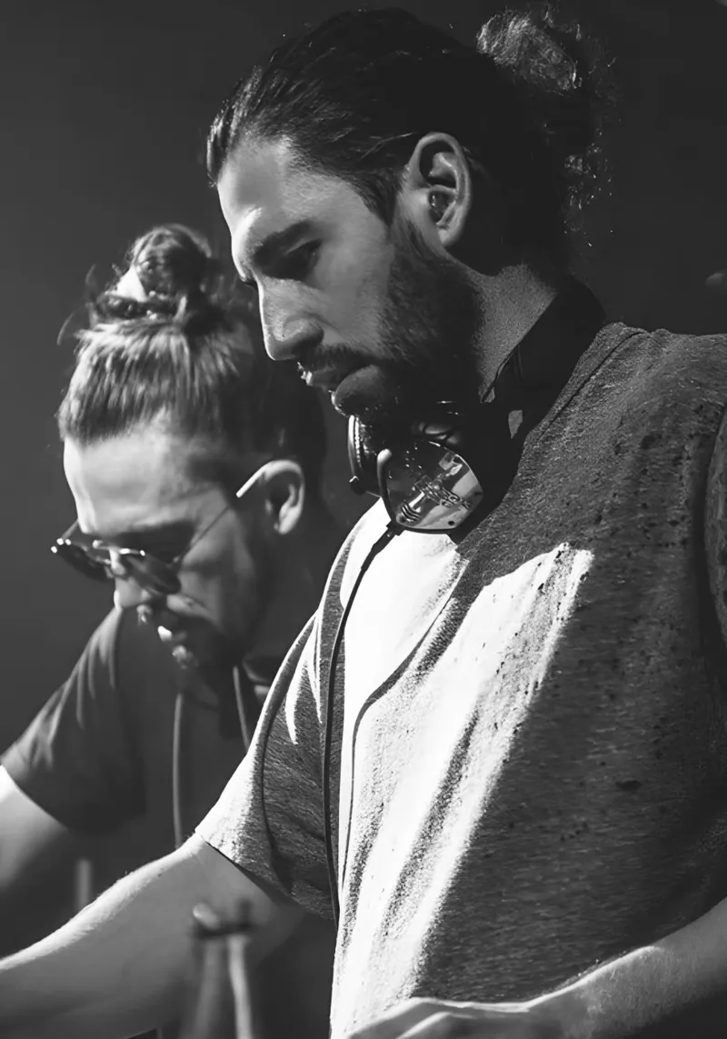 Dimitri Vegas & Like Mike canvas with Floater frame by Low poly art