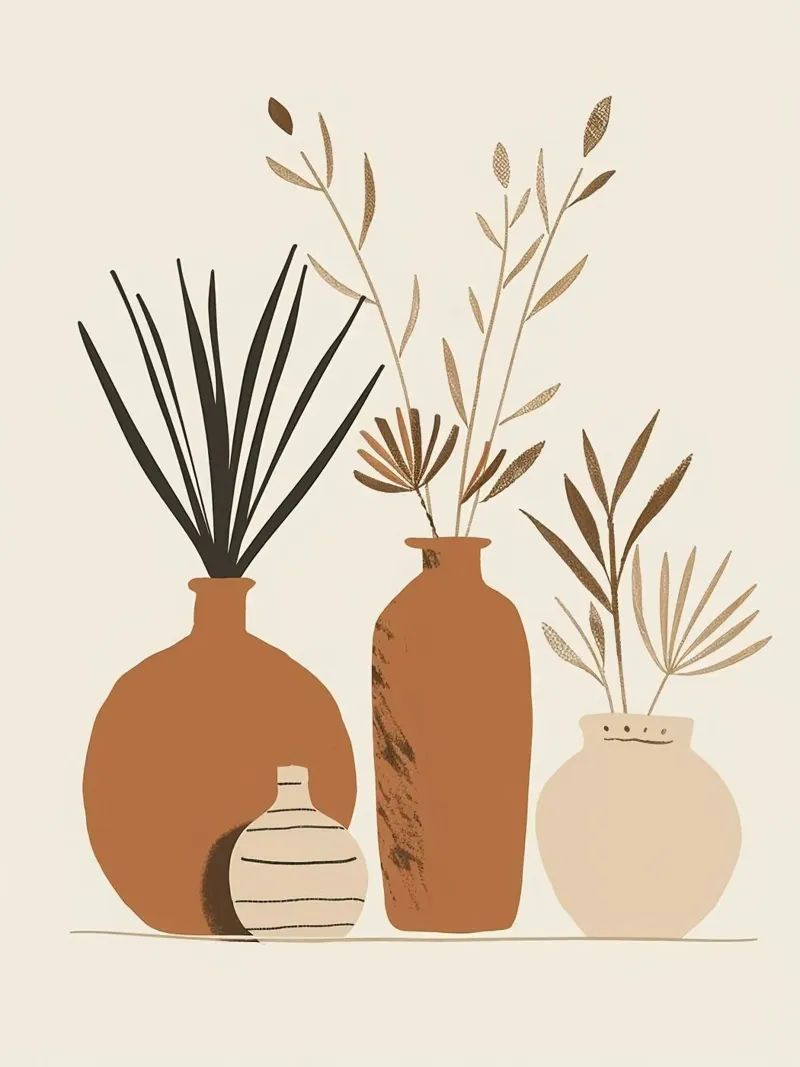 vase in brown tone poster da lily