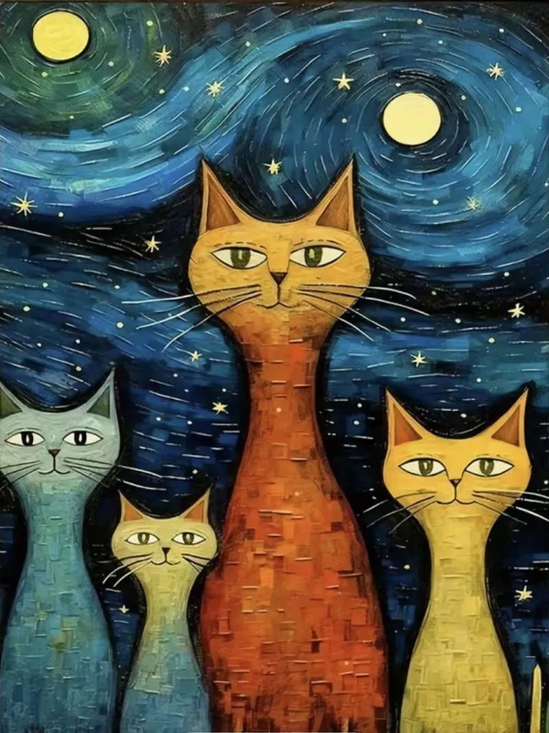 cat in art canvas with Floater frame by Good days