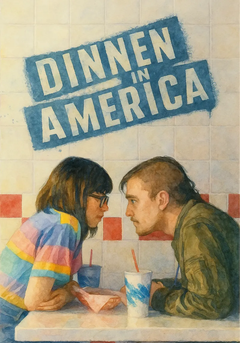 Diner in Amerika Films herschilderen canvas met Baklijst van joexs