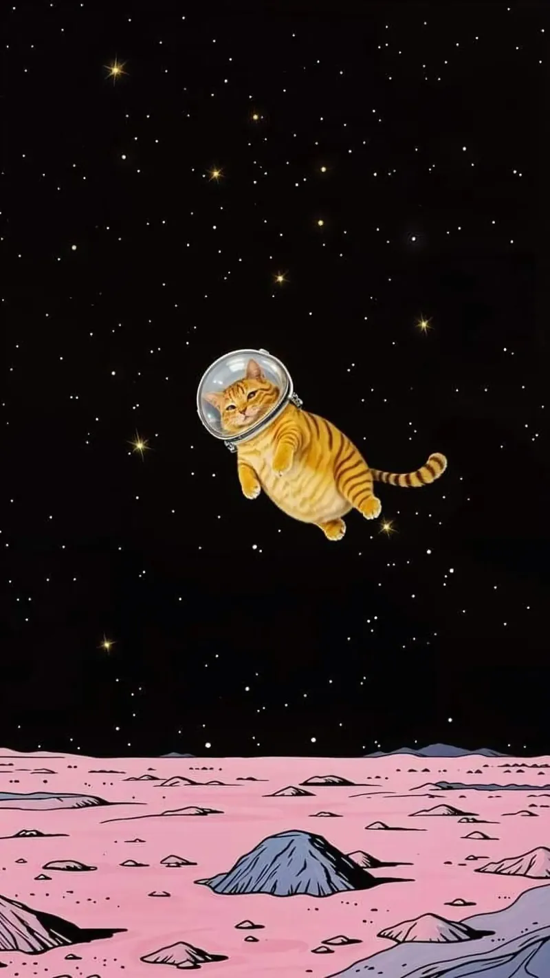 space cat tela con Cornice a cassetta da Good days