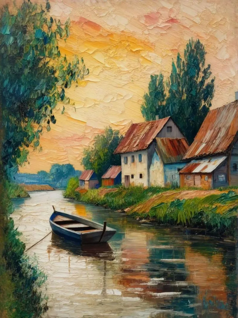 boat in village poster da carsa