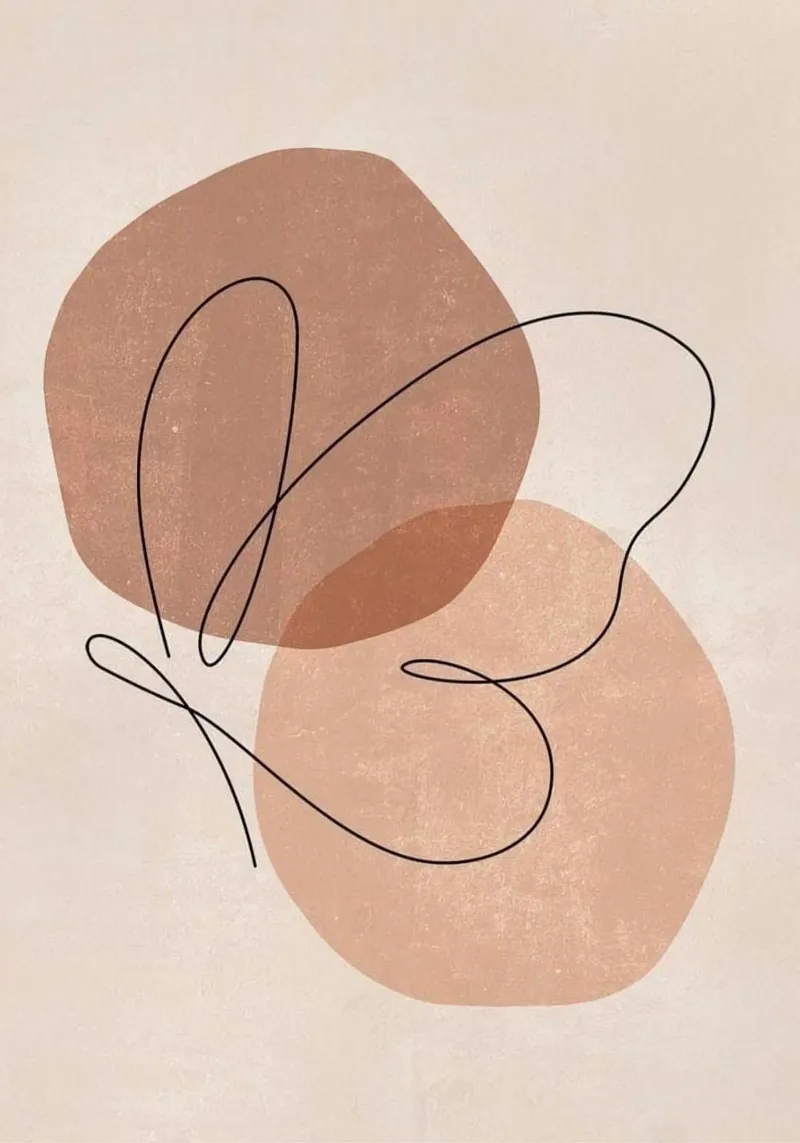line of butterfly poster con telaio in legno da carsa