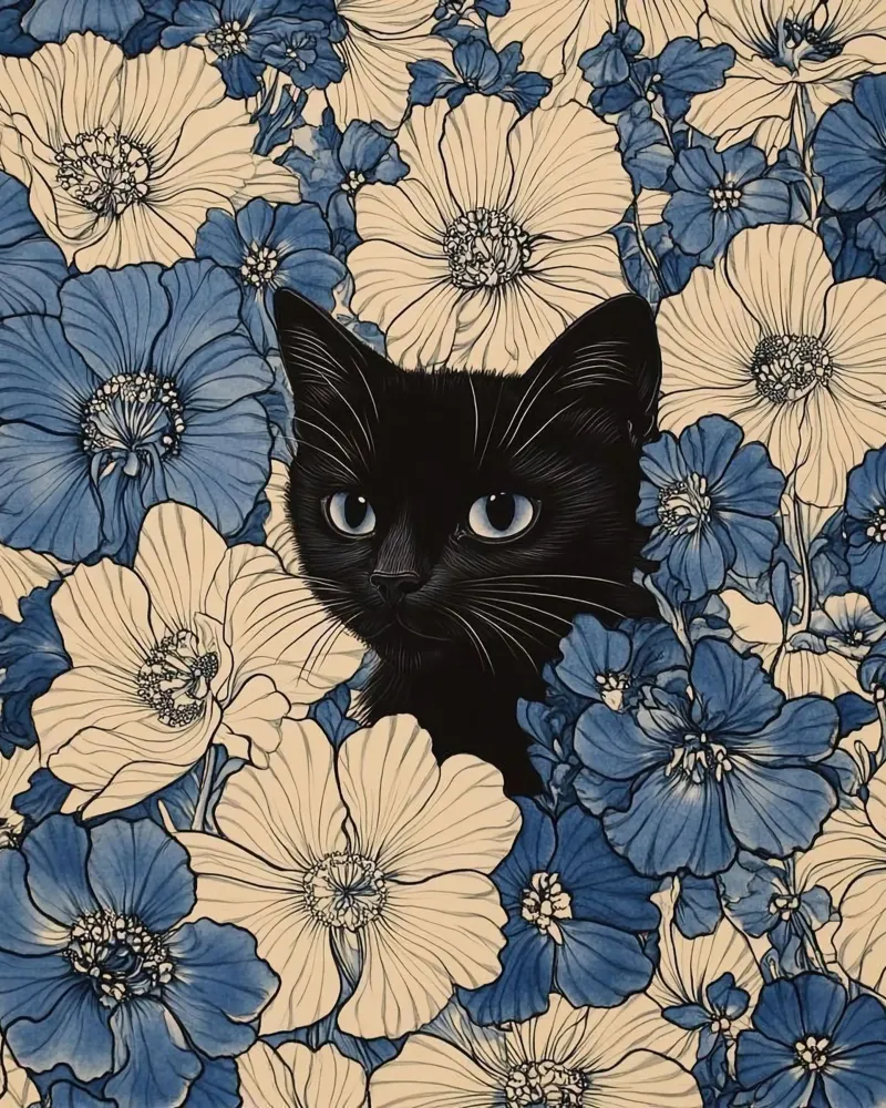 cat in flower poster da kichin