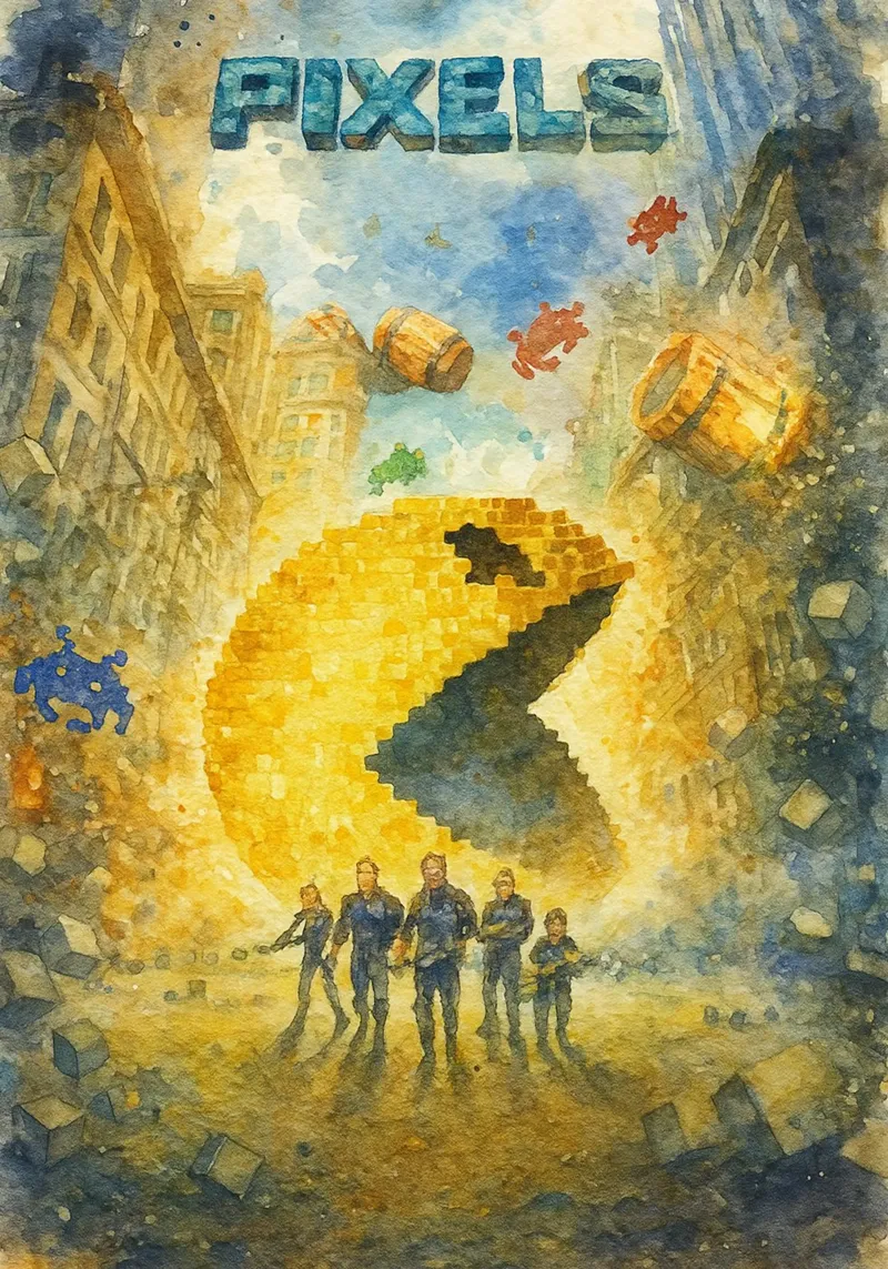 pixels films herschilderen canvas met Baklijst van joexs