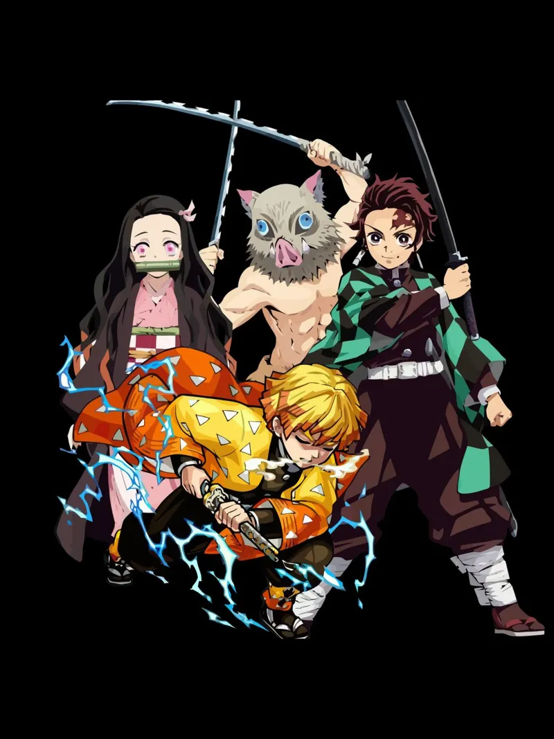 Demon Slayer poster con telaio in legno da Dumery Art